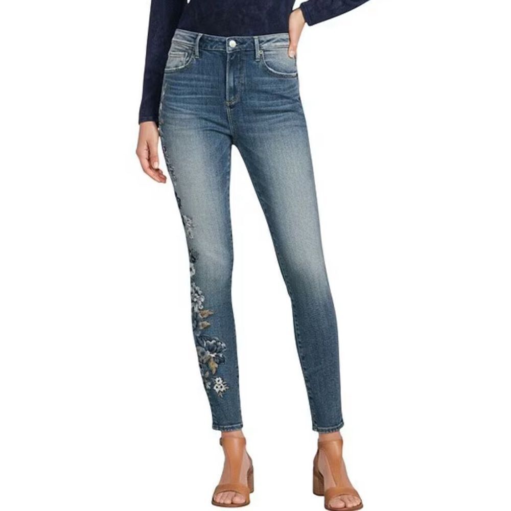 Driftwood Bluebell Fleur Jackie Floral High Rise Skinny Jean Size W32/L28 NWT